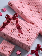 Pink Bow Santa Standard Width 15m Christmas Wrapping Paper - Image 1 of 4
