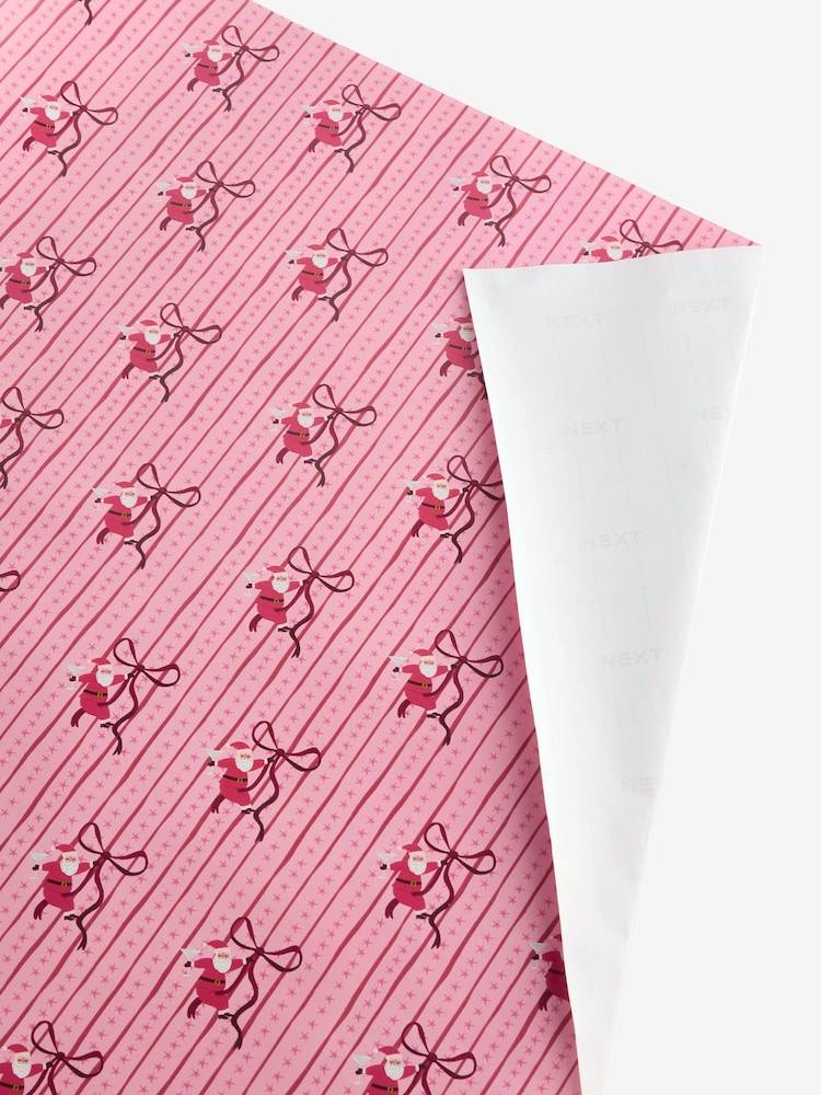 Pink Bow Santa Standard Width 15m Christmas Wrapping Paper - Image 4 of 4 Pink Bow Santa Standard Width 15m Christmas Wrapping Paper - Image 4 of 4
