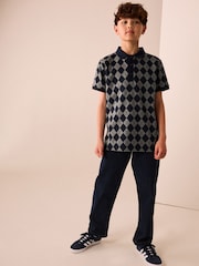Green/Navy Short Sleeve Jersey Polo Shirt (3-16yrs) - Image 2 of 4