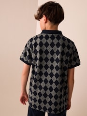 Green/Navy Short Sleeve Jersey Polo Shirt (3-16yrs) - Image 3 of 4