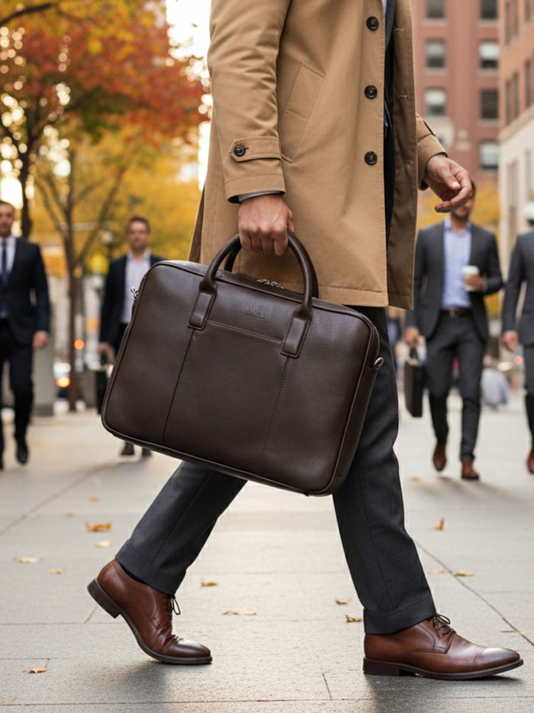 Totes Brown Genuine Leather Laptop Bag - Image 5 of 5 Totes Brown Genuine Leather Laptop Bag - Image 5 of 5