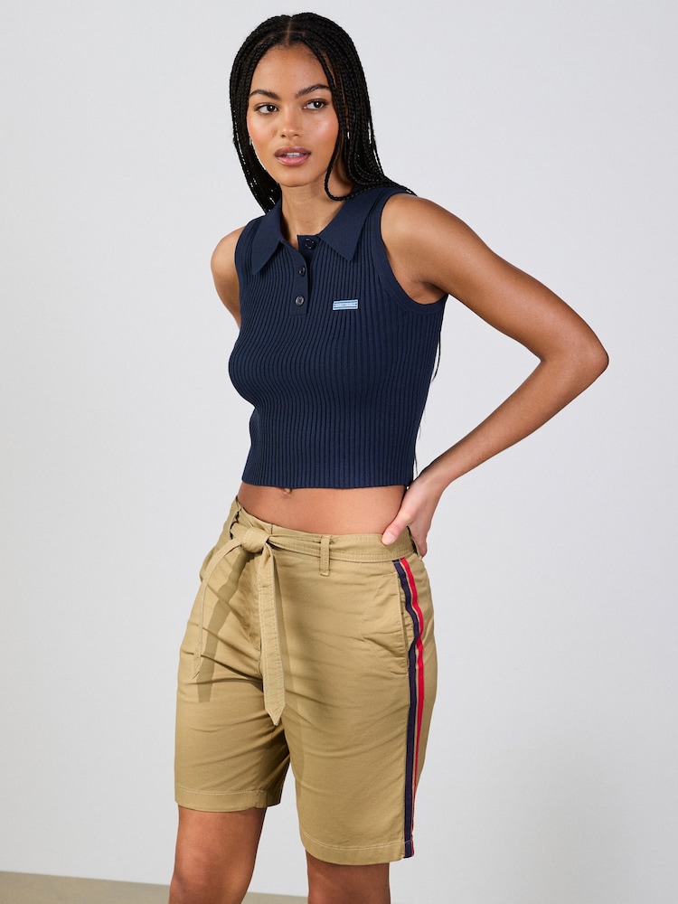 Μπρούτζινο καφετί - Chino Short With Side Stripes Shorts - Εικόνα 2 του 9