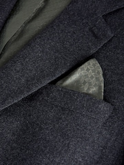 Charcoal Grey Loose Fit Wool Blend Flannel Suit Jacket - Image 10 of 11