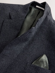 Charcoal Grey Loose Fit Wool Blend Flannel Suit Jacket - Image 9 of 11