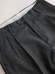 Koksgrå - Løs passform - Wool Blend Flannel Suit Trousers - Bilde 7 av 9