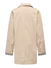ONLY Natural Single Breasted Check Trench Coat - Image 6 of 6
