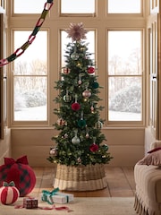 Green Popup Nordmann Fir 6ft Slim Pre Lit Christmas Tree - Image 1 of 6