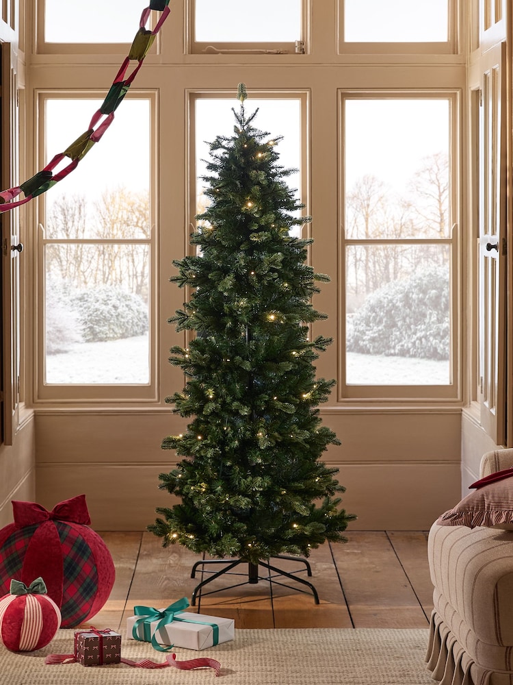 Green Popup Nordmann Fir 6ft Slim Pre Lit Christmas Tree - Image 2 of 6 Green Popup Nordmann Fir 6ft Slim Pre Lit Christmas Tree - Image 2 of 6