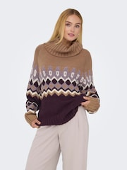 ONLY Hyggelig Høyhalset Fairisle-mønster genser - Bilde 2 av 6