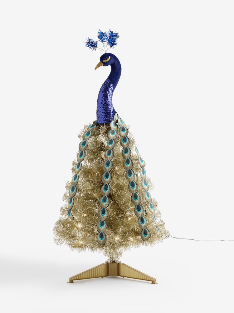 Gold Novelty Peacock Pre Lit Christmas Tree - Image 1 of 2 Gold Novelty Peacock Pre Lit Christmas Tree - Image 1 of 2