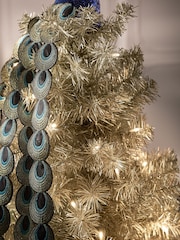 Gold Novelty Peacock Pre Lit Christmas Tree - Image 4 of 7