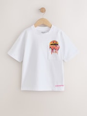 White Burger Back Print Short Sleeve Graphic T-Shirt (3-16yrs) - Image 4 of 5