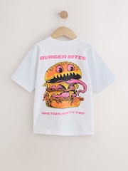 White Burger Back Print Short Sleeve Graphic T-Shirt (3-16yrs) - Image 5 of 5