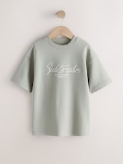 Mineral Green Graphic Heavyweight Short Sleeve T-Shirt (3-16yrs) - Image 1 of 4