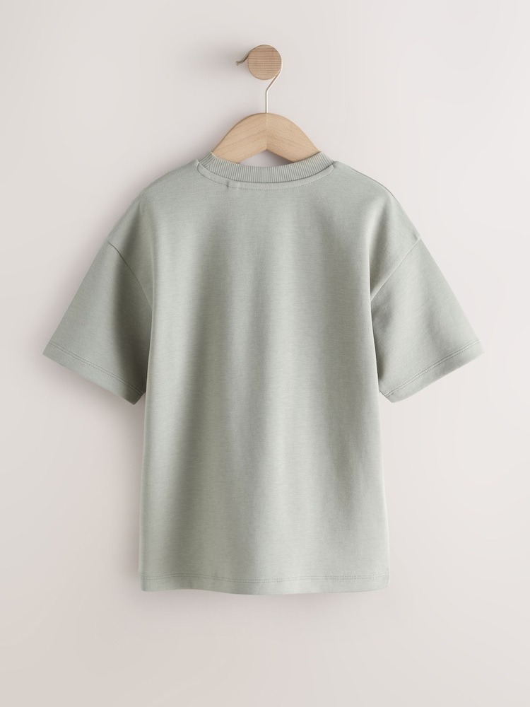 Mineral Green Graphic Heavyweight Short Sleeve T-Shirt (3-16yrs) - Image 2 of 4 Mineral Green Graphic Heavyweight Short Sleeve T-Shirt (3-16yrs) - Image 2 of 4