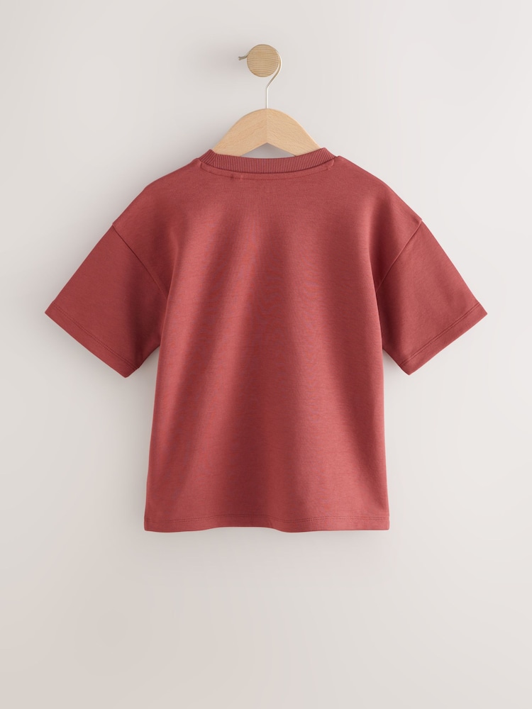 Rust Red Graphic Heavyweight Short Sleeve T-Shirt (3-16yrs) - Image 2 of 4 Rust Red Graphic Heavyweight Short Sleeve T-Shirt (3-16yrs) - Image 2 of 4