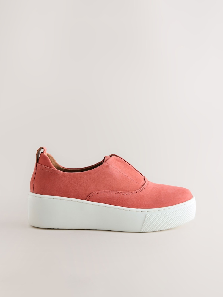Coral Pink Forever Comfort® Leather Wedge Trainers - Image 2 of 5