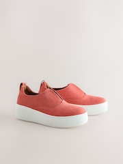 Coral Pink Forever Comfort® Leather Wedge Trainers - Image 3 of 5