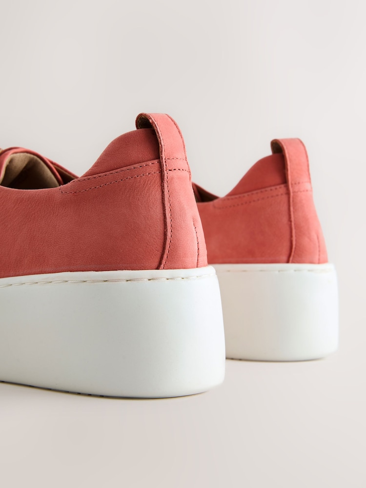 Coral Pink Forever Comfort® Leather Wedge Trainers - Image 5 of 5