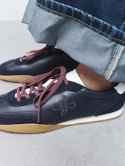 Navy Forever Comfort® Slim Lace Up Logo Trainers - Image 6 of 10