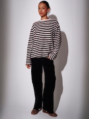 South Beach Brown Textured Stripe Long Sleeve T-Shirt - Image 3 of 4