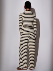 South Beach Yellow Towelling Stripe Wide Leg Trousers - Image 2 of 6