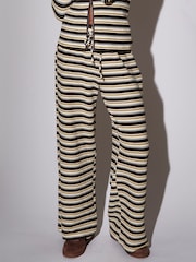 South Beach Yellow Towelling Stripe Wide Leg Trousers - Image 3 of 6