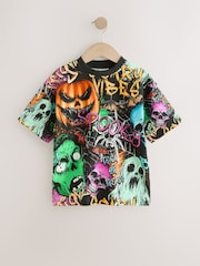 Black Halloween Short Sleeve Graphic T-Shirt (3-16yrs) - Image 1 of 4
