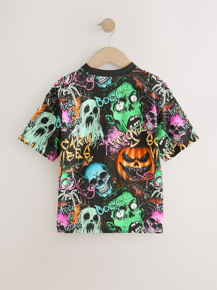 Black Halloween Short Sleeve Graphic T-Shirt (3-16yrs) - Image 2 of 4