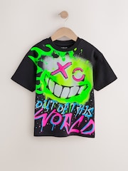 Black Graffiti Short Sleeve Graphic T-Shirt (3-16yrs) - Image 5 of 8