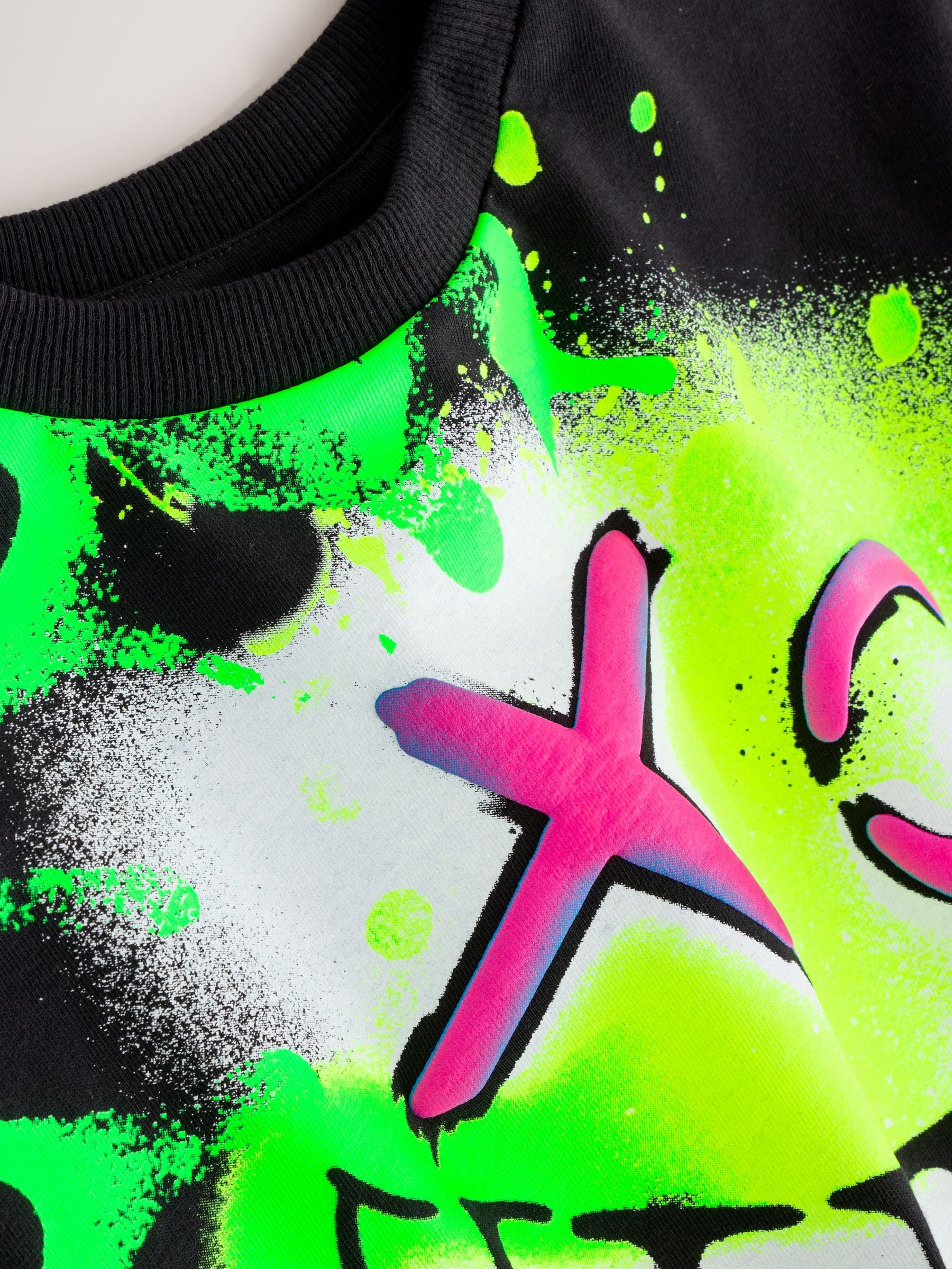 Buy Black Graffiti Short Sleeve Graphic T-Shirt (3-16yrs) from