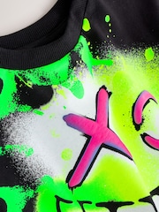 Black Graffiti Short Sleeve Graphic T-Shirt (3-16yrs) - Image 7 of 8