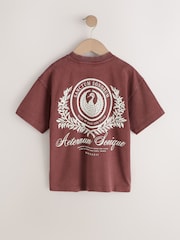 Urban Burgundy Red Washed Graphic T-Shirt (3-16yrs) - Image 2 of 4