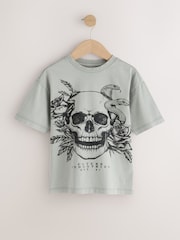 Grå kranie - Kortærmet grafisk T-shirt (3-16år) - Billede 5 af 8