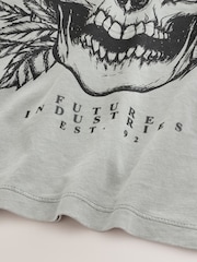 Grå kranie - Kortærmet grafisk T-shirt (3-16år) - Billede 8 af 8