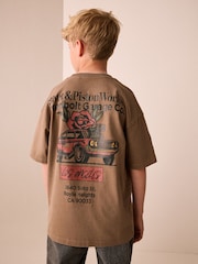 Mink Back Print Washed Graphic T-Shirt (3-16yrs) - Image 1 of 8