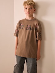 Mink Back Print Washed Graphic T-Shirt (3-16yrs) - Image 2 of 8