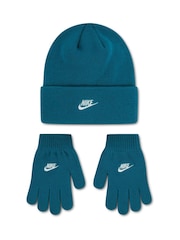 Nike Green Club Beanie and Gloves Set - Image 1 of 4