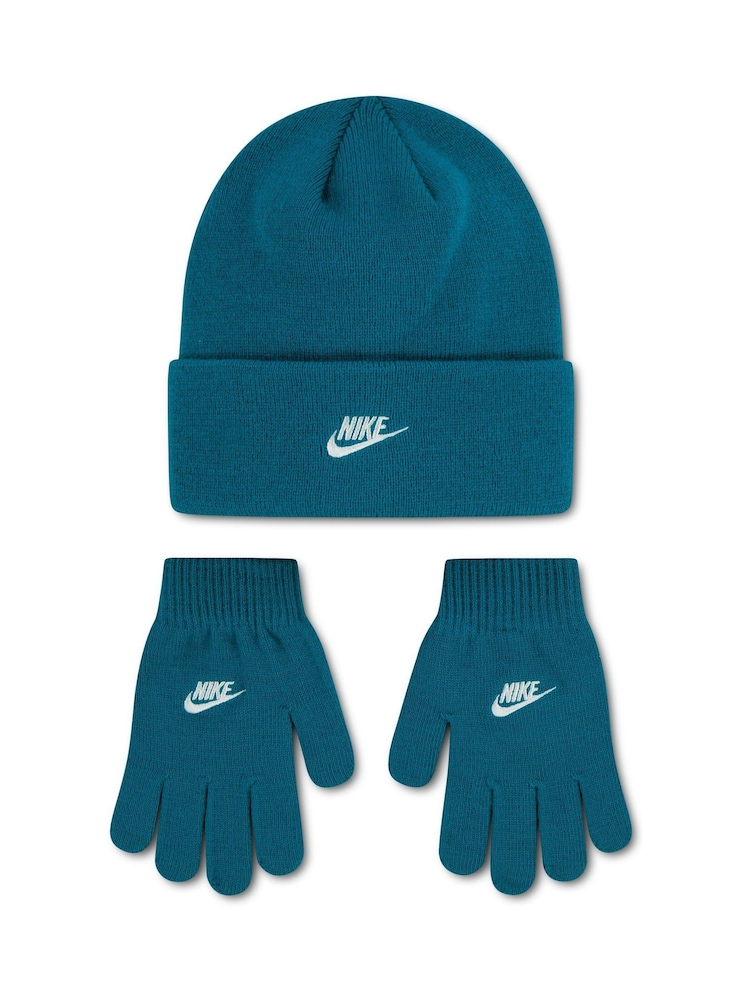 Nike Green Club Beanie and Gloves Set - Image 1 of 4