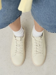 White/Blue Forever Comfort® Lace Up Leather Trainers - Image 3 of 9