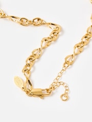Oliver Bonas Gold Tone Stainless Steel Waterproof Chain Necklace - Image 5 of 6