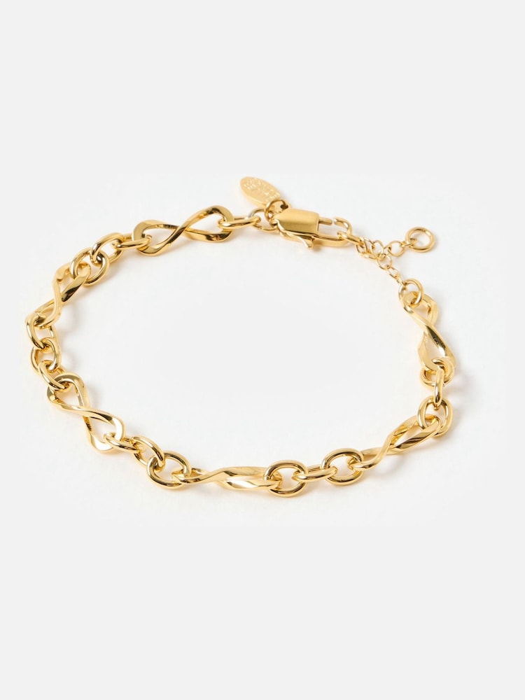 Oliver Bonas Gold Tone Serena Stainless Steel Waterproof Chain Bracelet - Image 1 of 6