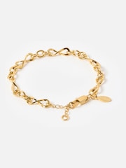 Oliver Bonas Gold Tone Serena Stainless Steel Waterproof Chain Bracelet - Image 4 of 6