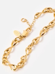 Oliver Bonas Gold Tone Serena Stainless Steel Waterproof Chain Bracelet - Image 5 of 6