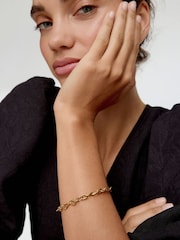 Oliver Bonas Gold Tone Serena Stainless Steel Waterproof Chain Bracelet - Image 6 of 6