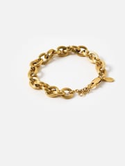 Oliver Bonas Gold Tone Stainless Steel Waterproof Chunky Chain Bracelet - Image 4 of 6