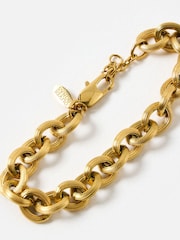 Oliver Bonas Gold Tone Stainless Steel Waterproof Chunky Chain Bracelet - Image 5 of 6