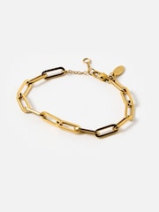 Oliver Bonas Gold Tone Austen Stainless Steel Waterproof Paperclip Chain Bracelet - Image 1 of 6