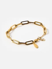 Oliver Bonas Gold Tone Austen Stainless Steel Waterproof Paperclip Chain Bracelet - Image 2 of 6