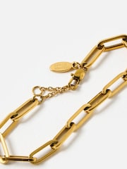 Oliver Bonas Gold Tone Austen Stainless Steel Waterproof Paperclip Chain Bracelet - Image 3 of 6
